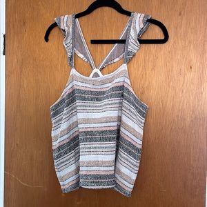 Madewell Striped Sleeveless Top - Pink, Black, White